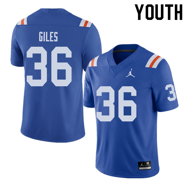Jordan Brand Youth #36 Eddie Giles Florida Gators Throwback Alternate College Football Jerseys Sale-